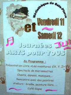 Journes Arts pour tous  la mdiathque de St-Pierre