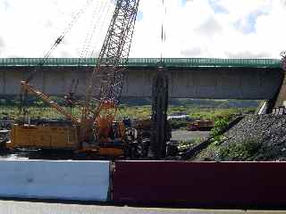 Travaux du nouveau pont sur la rivire St-Etienne