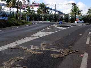 Route de Ligne Paradis, cannes sur la chausse