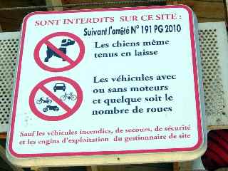 Vélos interdits aux Jardins de la plage