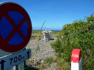 Construction de la deuxime pile du nouveau pont sur la rivire St-Etienne -