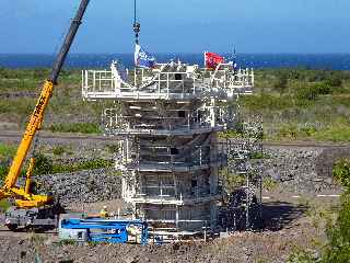 Construction de la deuxime pile (P3) du nouveau pont sur la rivire St-Etienne -