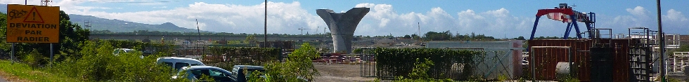 Premire pile du nouveau pont sur la rivire St-Etienne -