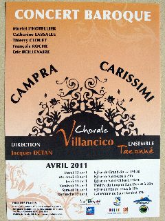 Chorale Villancico - avril 2011 - Concert baroque