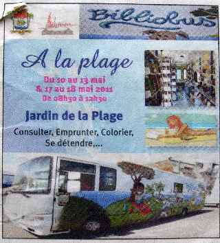 Mdiathque de St-Pierre - Bibliobus aux Jardins de la plage - mai 2011