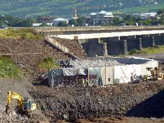 Chantier du nouveau pont sur la rivire St-Etienne