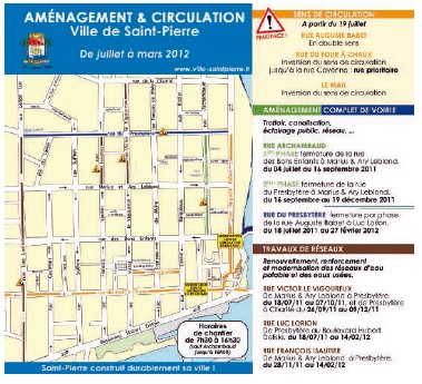 Aménagement et circulation dans St-Pierre - juillet 2011- mars 2012