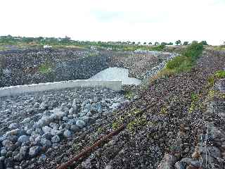 Chantier du nouveau pont sur la rivire Saint-Etienne - Paroi moule