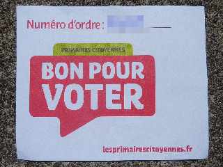 Ticket "bon pour voter" primaire socialiste