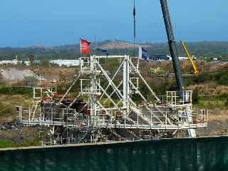 Chantier du pont sur la rivire St-Etienne - Coffrage de la P6