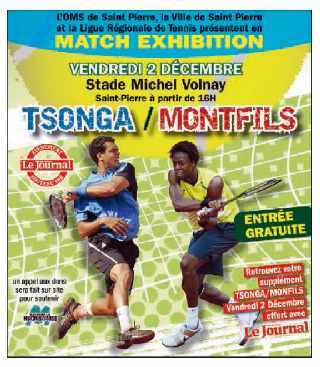 Affiche collector Tsonga-Montfils au stade Volnay -2 dcembre 2011