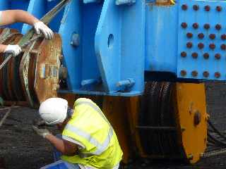 Rivire St-Etienne - Chantier de construction du pont - Lanage