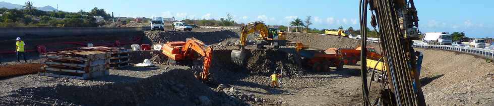 Pont sur la Rivire St-Etienne - Travaux routiers en rive gauche