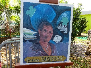 10 ans de la bibliothque Jules Volia de Basse Terre - Portrait de Jocelyne Gardoque par Firmin Sinama-Pongolle