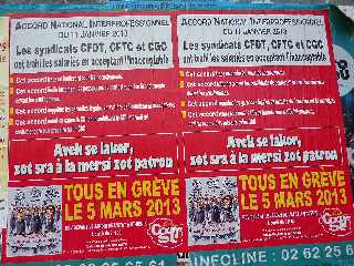 CGTR - Grve et manifestation du 5 mars 2013 contre l'accord national interprofessionnel