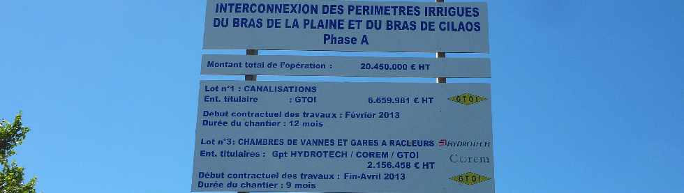Pierrefonds -Emplacement du chantier d'interconnexion Bras de la Plaine - Bras de Cilaos