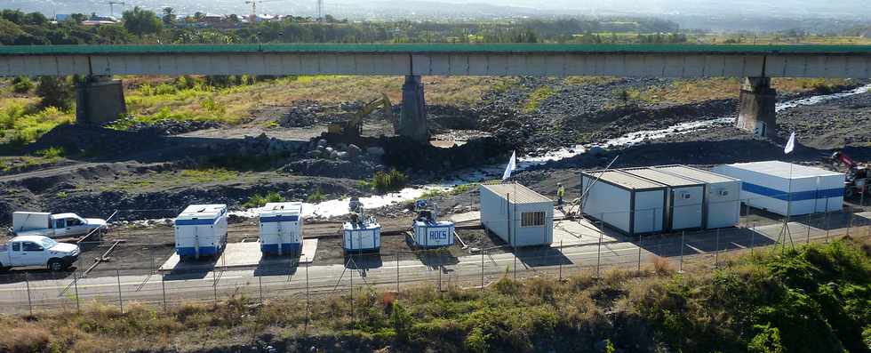 30 juillet 2013 - Chantier de confortement de piles du pont amont sur la rivire St-Etienne -