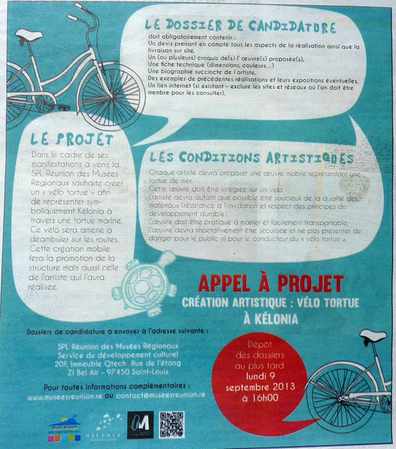 Août 2013 - Appel à projet vélo-tortue Kélonia