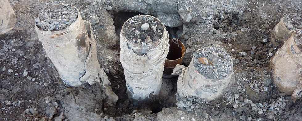 Oct 2013 - Ancien pont sur la rivire St-Etienne -Travaux piles 5 - Micropieux