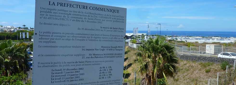 20 novembre 2013 - St-Pierre - Panneau enquête publique ZAC Canbady, encore là 10 ans après !