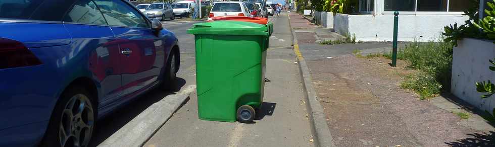 29 novembre 2013 - St-Pierre - Bd Hubert-Delisle - Poubelles sur piste cyclable