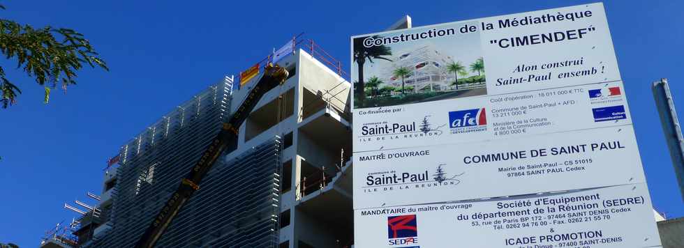 4 juillet 2014 - St-Paul - Chantier mdiathque Cimendef