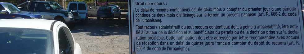 24 septembre 2014 - St-Pierre - Banian du parking Albany - Panneau de déclaration préalable d'élagage