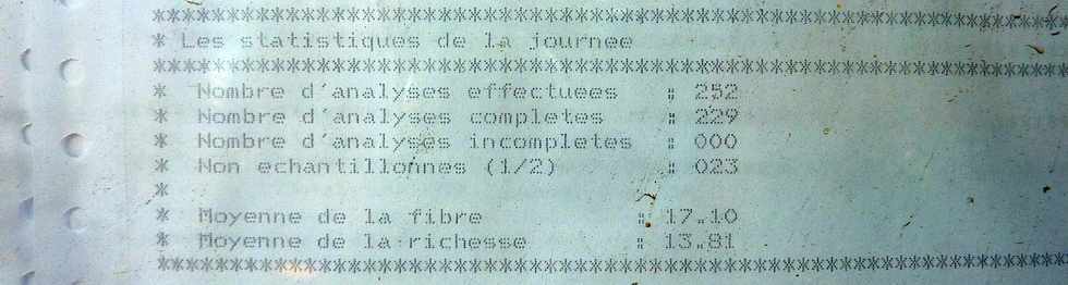 2 dcembre 2014 - St-Pierre - Balance des Casernes - Affichage rsultats des analyses du CTICS