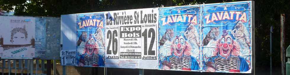 21 juin 2015 - St-Pierre - Affiche Cirque Zavatta à La Rivière