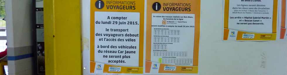5 juillet 2015 - St-Pierre - Vélos interdits dans le réseau Car Jaune à partir du 29 juin 2015