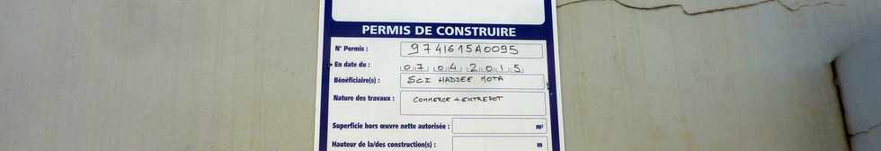 23 aot 2015 - Saint-Pierre -  Ravine Blanche - Permis de construire