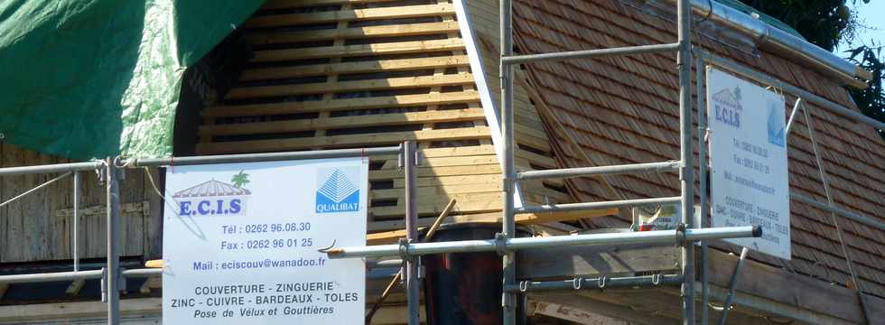 15 novembre 2015 - St-Pierre - Réfection de la toiture de la maison Adam de Villiers