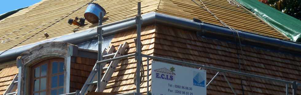 1er dcembre 2015 - St-Pierre - Chantier ECIS - Rfection toiture Maison Adam de Villiers