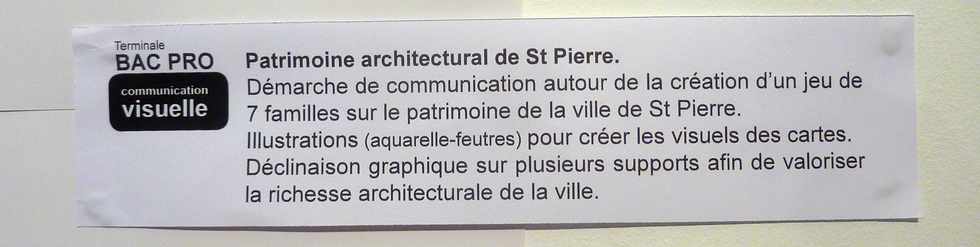 29 mai 2016 - St-Pierre - Capitainerie du port -  Hang'Art - Exposition des créations des élèves du LP François de Mahy -