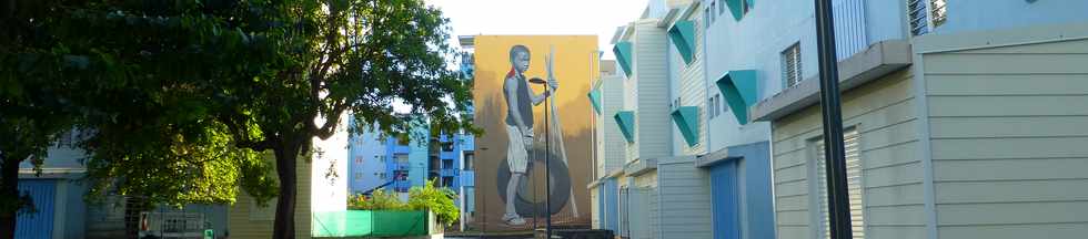 2 juillet 2017 - St-Pierre - Fresque l'artiste Mo - Ravine Blanche - In rou ... d bout' do bwa