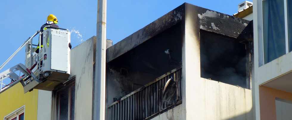 St-Pierre - Incendie du 12 octobre 2017 - Immeuble Les Poètes - rue Joseph Hubert