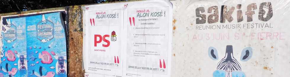 24 juin 2018 - St-Pierre - Affiches PS Nou l la alon koz