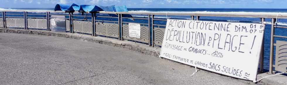 1er juillet 2018 - St-Pierre - Ramassage de gravats sur la plage du Petit Boulevard