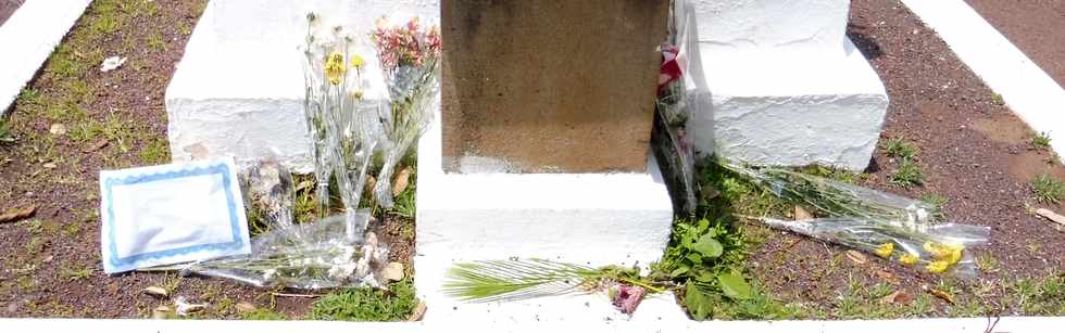 11 novembre 2018 - St-Pierre - Monument aux morts place de l'hôtel de ville - Dépôt de fleurs par des élèves de l'école Louis Pasteur