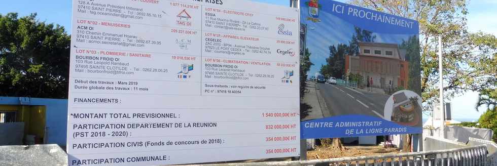 28 avril 2019 - St-Pierre - Ligne Paradis - Construction d'une mairie annexe, d'une médiathèque et d'une Cybercase