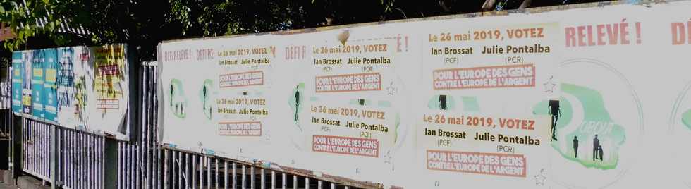 28 avril 2019 - St-Pierre - Ligne Paradis - Paneaux électoraux